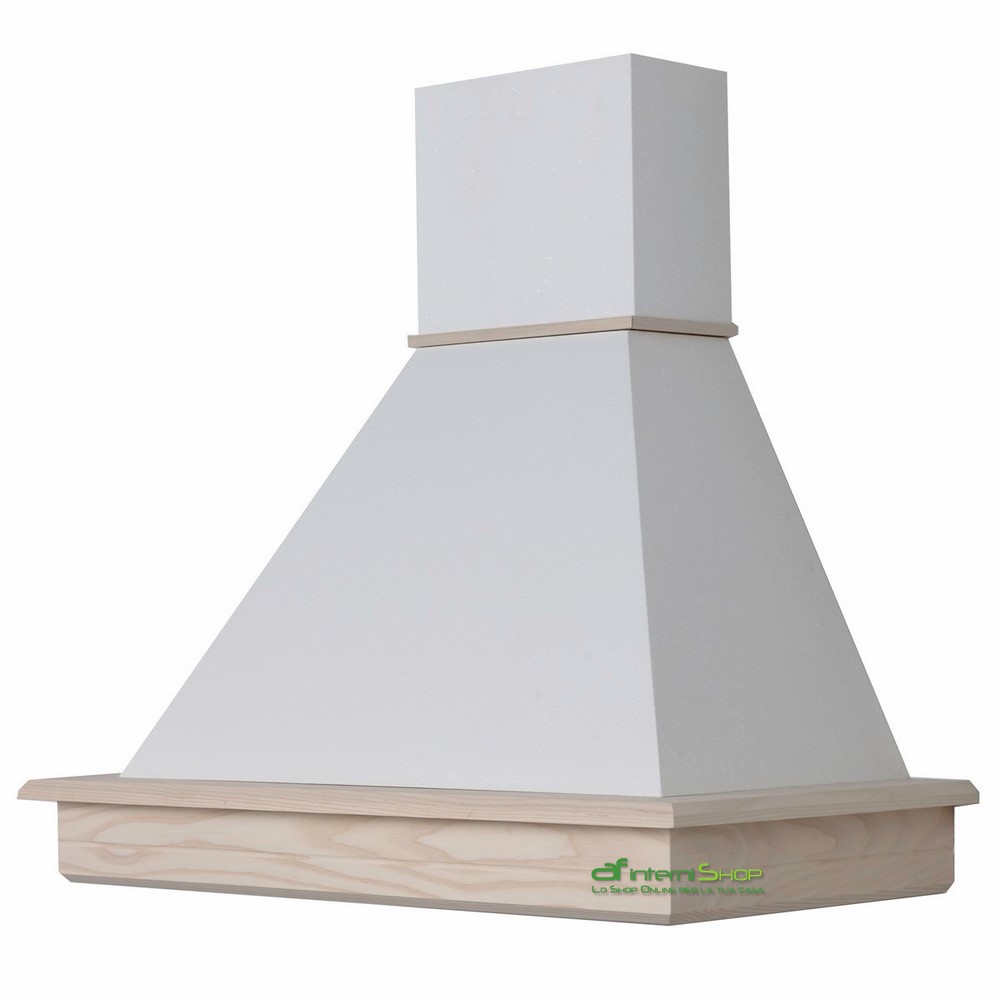 - Cappa classica rustica legno STOCK 90 frassino grezzo,cono bianco motore 218 mc/h